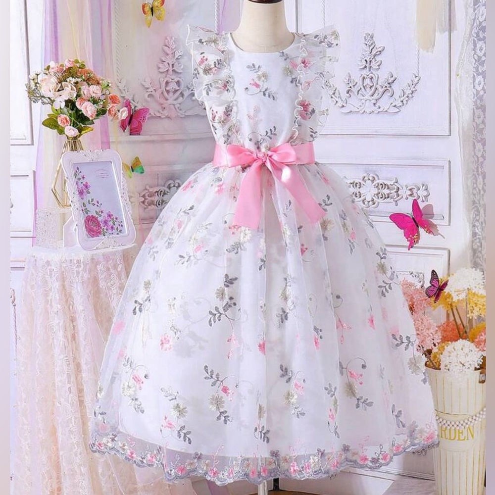 Tween - Elegantly Delicate Embroidered Light Formal Dress